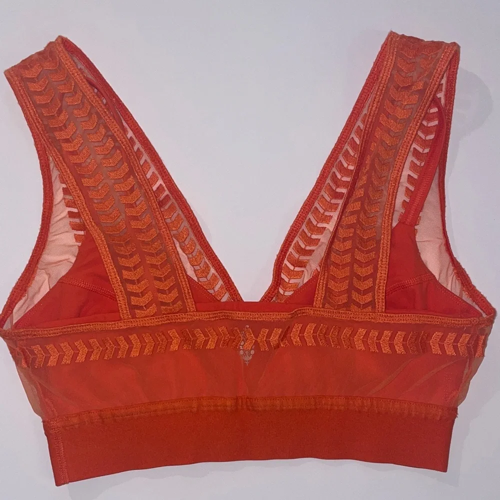 FP Movement by Free People Vibrant Orange Lace Bralette